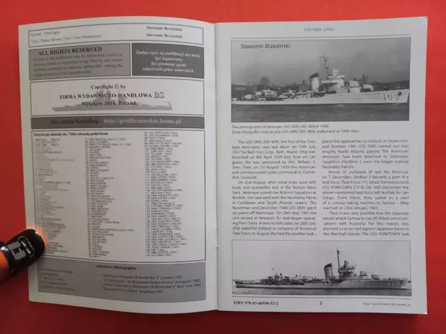Warships - BS Profile Morskie 142, American Destroyer USS SIMS 2