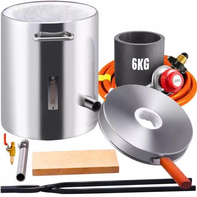 6KG Gas Melting Furnace Kit Propane Forge Metal Copper Gold Silver