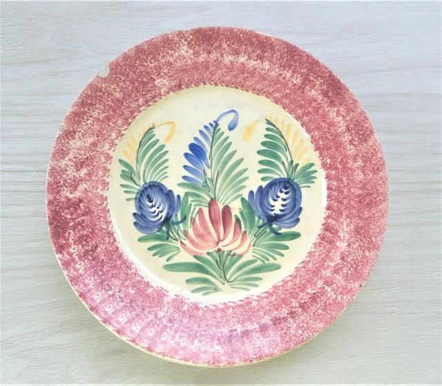 Assiette Ancienne En Faïence HB Quimper – Quillivic, Très Bon état, Défauts De Cuisson