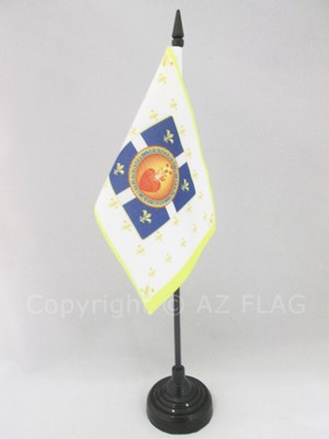 PETIT DRAPEAUX DE BUREAU R LYS DRAPEAU DE TABLE FLEUR DE LYS GLOIRE À DIEU 15x10cm 