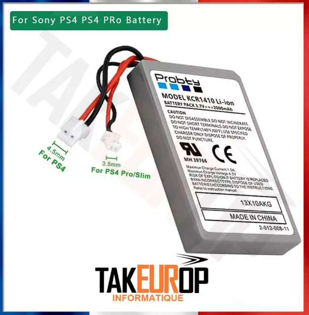 Batterie pour manette Sony PS4 / Pro slim LIP1522 Dualshock 4 V1 V2 2000mAh