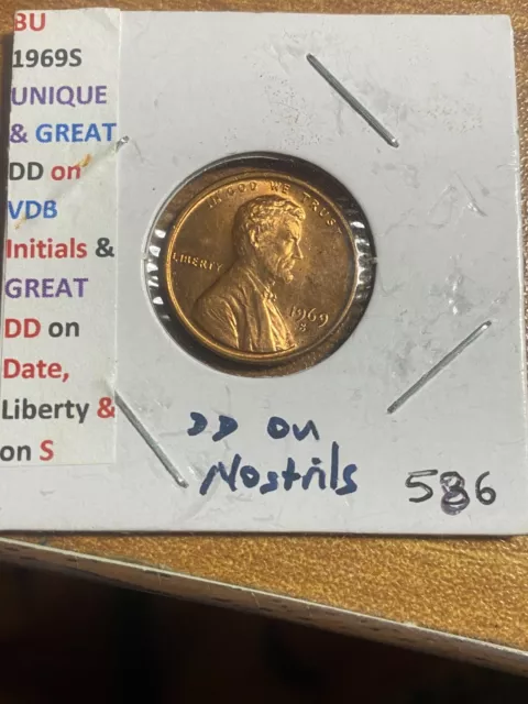 1969-S Lincoln Cent With GREAT Errors, these coins are in a BU condition #586