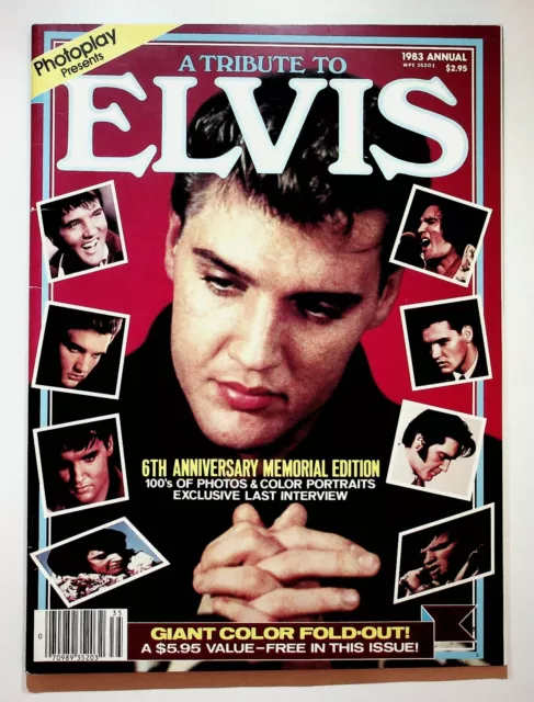 1983 Photoplay Presents Elvis Presley Magazine With Giant Fold Out Poster