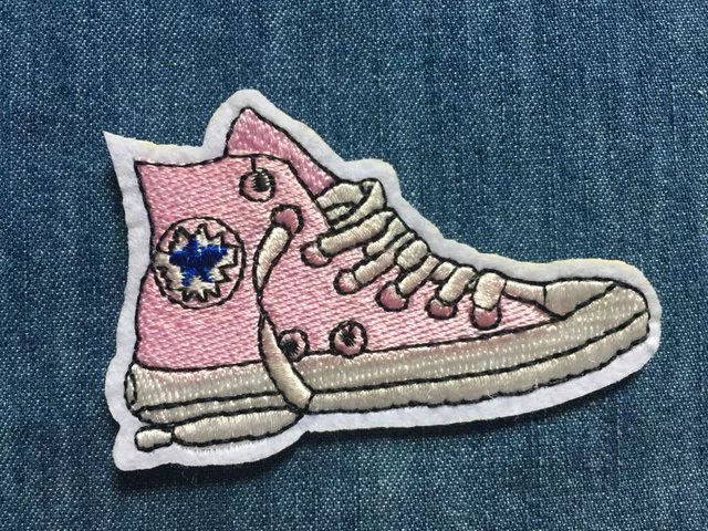 ECUSSON PATCH THERMOCOLLANT BASKET ROSE TYPE CONVERSE FUN CUSTOM thermocollant !