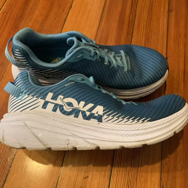 Hoka One One Rincon 2 Men's Size 9 Running Shoes Blue White Pre-owned