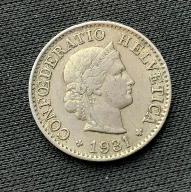 1931 Switzerland 5 Rappen Coin XF   Condition Rarity World Coin    #B638