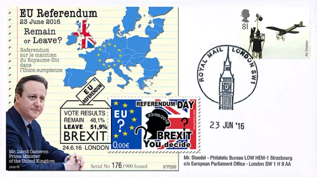 PE699T11 : FDC "23-6-16 BREXIT UK Referendum Royaume-Uni / M. Cameron" (TYPE11)