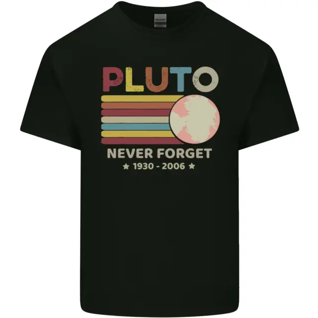 Pluto Never Forget Space Astronomy Planet Mens Cotton T-Shirt Tee Top