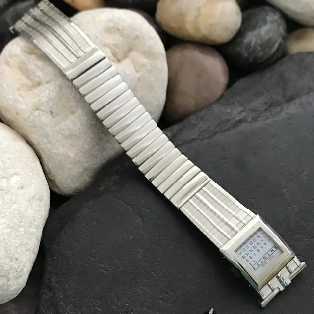 19mm Stainless Steel 1969 1970 Calendar JB Champion 1960s nos Vintage Watch Band
