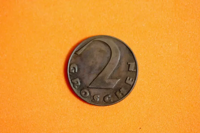 1926 Austria 2 Groschen Bronze Coin #M17414 2