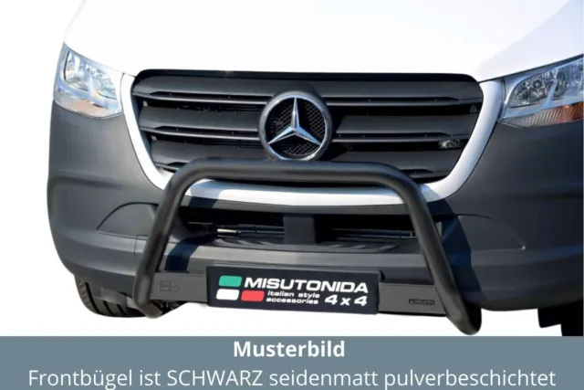 Frontbügel Edelstahl schwarz für Mercedes Sprinter W907 W910 Bj.2018- Ø63mm ABE