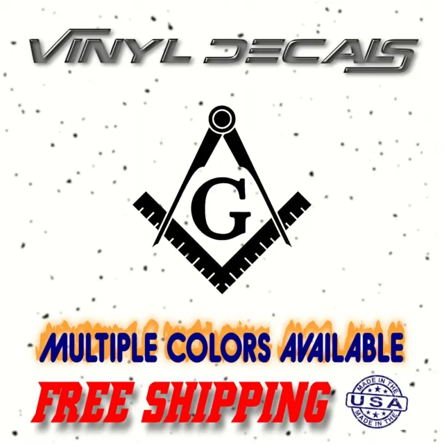 Masonic G vinyl sticker decal car truck window laptop free mason square compass