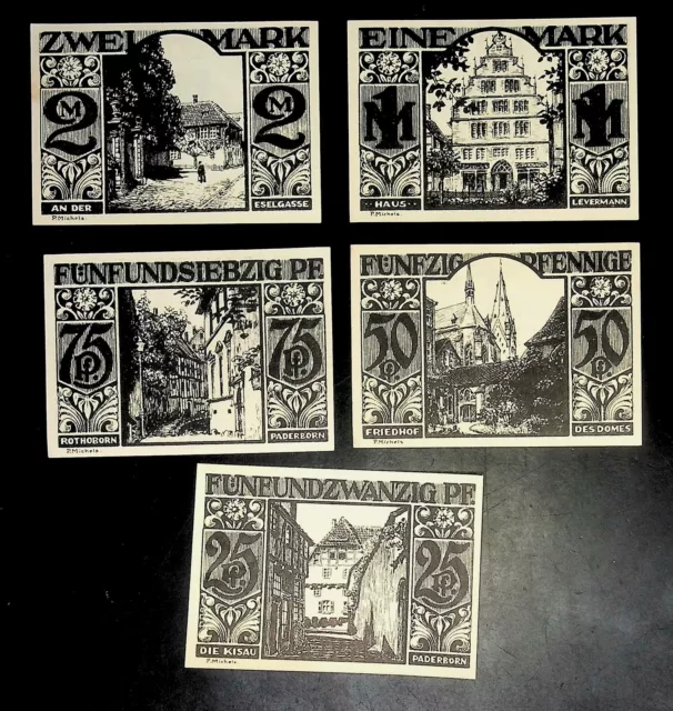 1921 Germany PAREY 25 50 75 100 200 Phennig Banknote / Notgeld NO 2