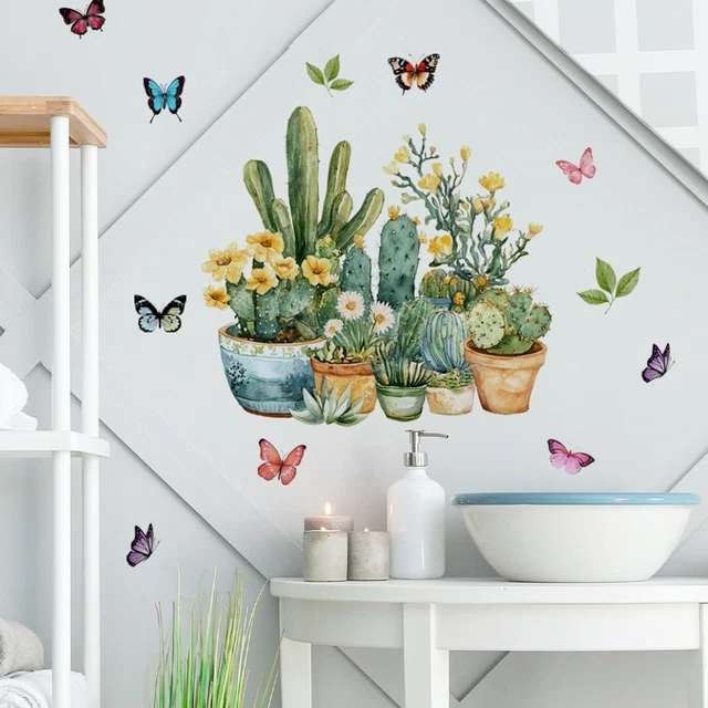 Stickers Muraux Feuilles, Autocollant Mural Plante Verte Tropicales Sticker Mural Feuille Muraux Vigne Fleurs Décoration Stickers - Maison