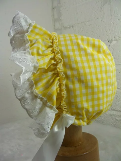 ADULT BABY SISSY BONNET gingham COSPLAY LOLITA FANCYDRESS ROLE PLAY