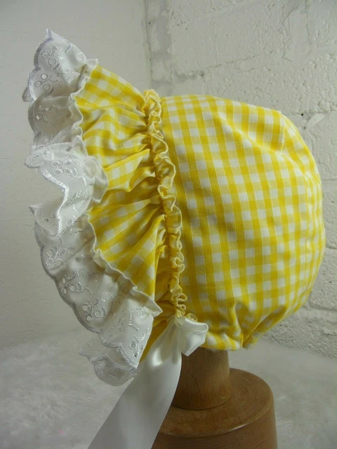 ADULT BABY SISSY BONNET gingham COSPLAY LOLITA FANCYDRESS ROLE PLAY