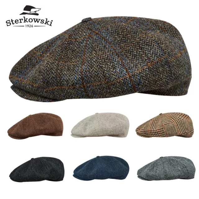 Sterkowski PEAKY Harris Tweed Newsboy Mütze Vintage Zeitungsjunge