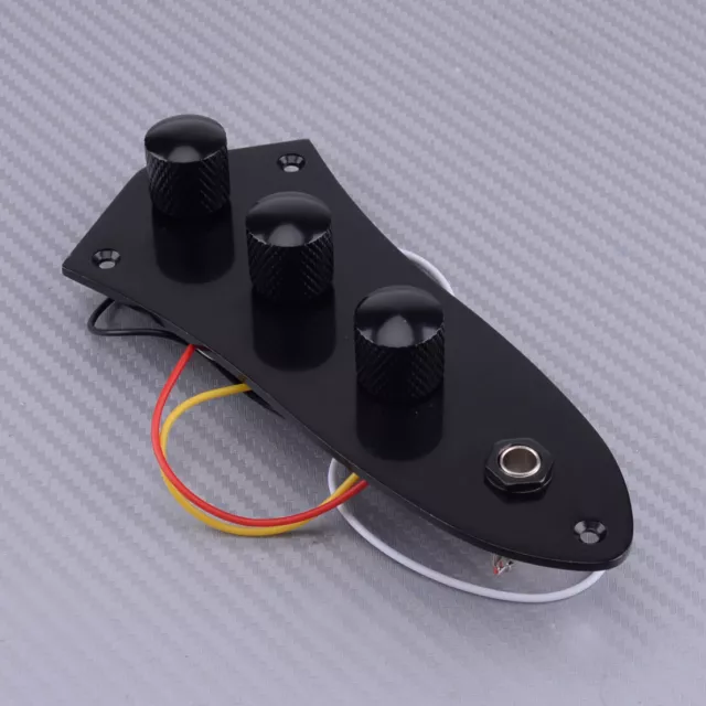 Wired Control Plate Fit For Fender Jazz Bass Loaded Plate 3 Knobs Jack