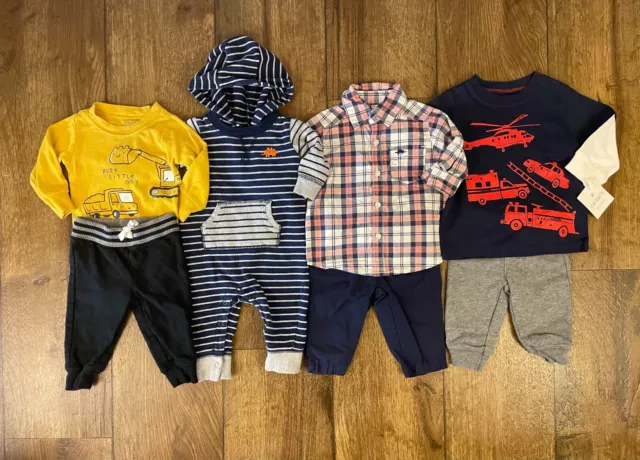 Carters Baby Boy 6 Month Clothes Shirts Bodysuit Pants Romper Long Sleeved Lot