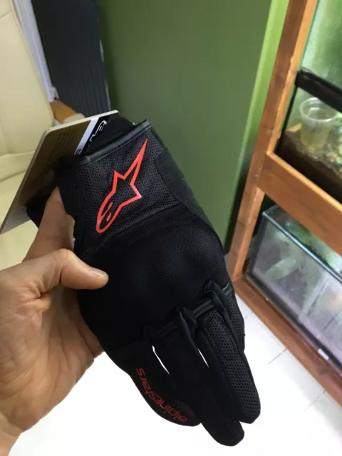 Alpinestars Copper  Motorcycle Gloves (Black/Red Fluo) Size Medium