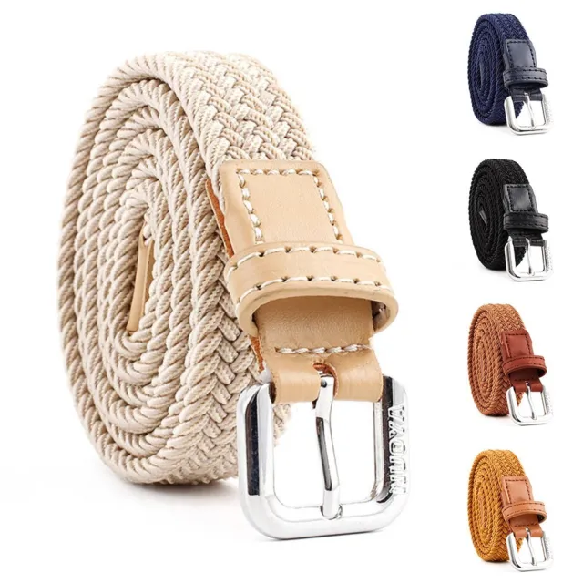 Cintura elastica tessitura bambini per ragazzi e ragazze con complementi in finta pelle