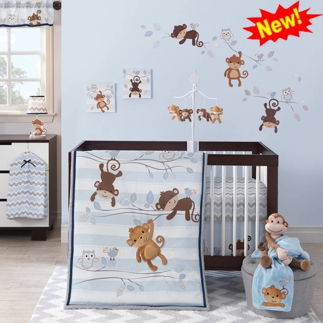Mod Monkey Bedding Set Infant Polyester Fashion Machine Washable 3 Piece Animals