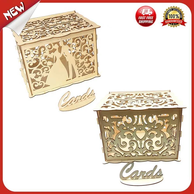 es DIY Wooden Gift Card Box Wedding Supplies Creative Birthday Party Decor Case