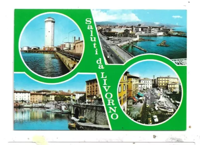 CARTOLINA DI LIVORNO ,SALUTI DA LIVORNO - VEDUTINE  non viaggiata