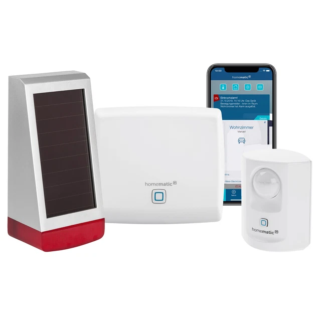 Homematic IP Set Alarm mit Access Point, Bewegungsmelder und Alarmsirene – außen