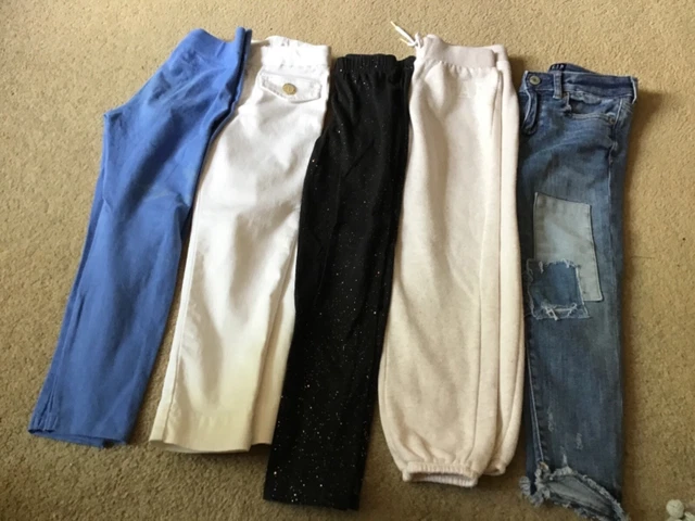Immaculate Girls Bundle (5) Items Jeans/Leggings/Track Suit Bottoms Age 6/7;Yrs