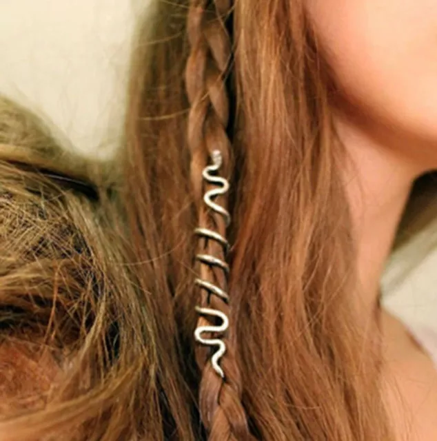 Perle de cheveux spirale serpent Viking tresses barbe Dreadlock épingle à...
