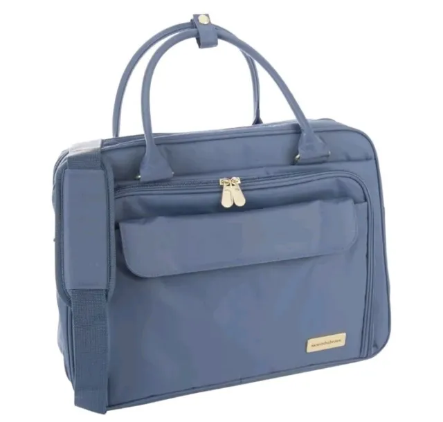 Samantha Brown Convertible Carry All Bag Satchel W/ Accessories-Bravo Blue-NWT