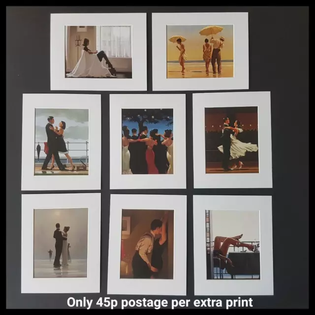 Jack Vettriano Mounted Art Prints 10" x 8" Choose From 60 Designs WHITE MOUNT