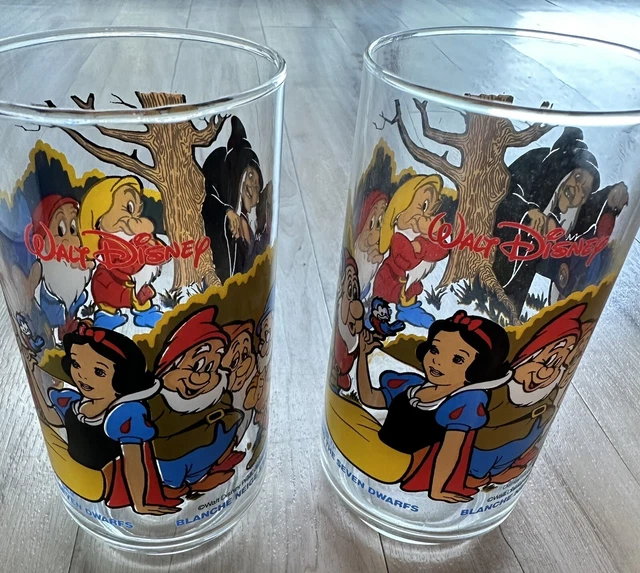 VINTAGE 1980S DISNEY/MCDONALDS/COCA cola Glasses Set of 2, Snow White