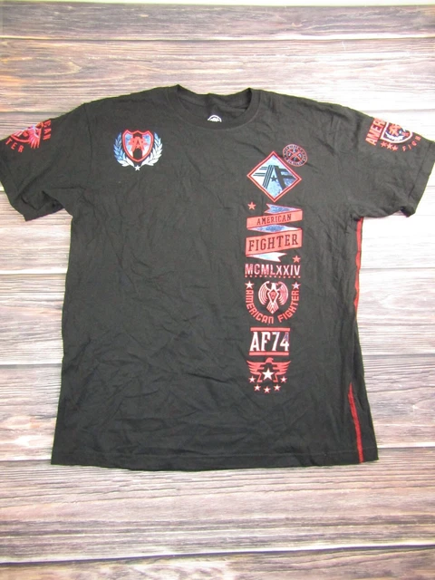 American Fighter Mens 2XL Black Training T Shirt UFC MMA Gym Workout