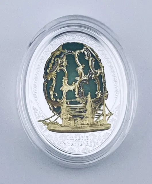 Faberge Eggs "Memory of Azov Egg" Proof Silver Coin 1$ Niue 2021