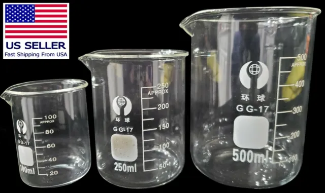 Glass Beaker Laboratory Chemistry Lab Measuring Glassware Volumetric