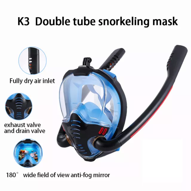 Full Face Snorkel Mask Swimming Breath Dry Diving Goggle Scuba Glass Anti-Fog AU