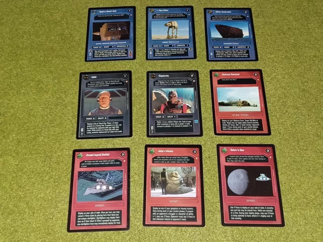 STAR WARS CCG SPECIAL EDITION LOT OF NINE RARE CARDS inc. LOBOT, DUNE WALKER