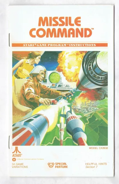Atari Missile Command Instruction Manual ONLY