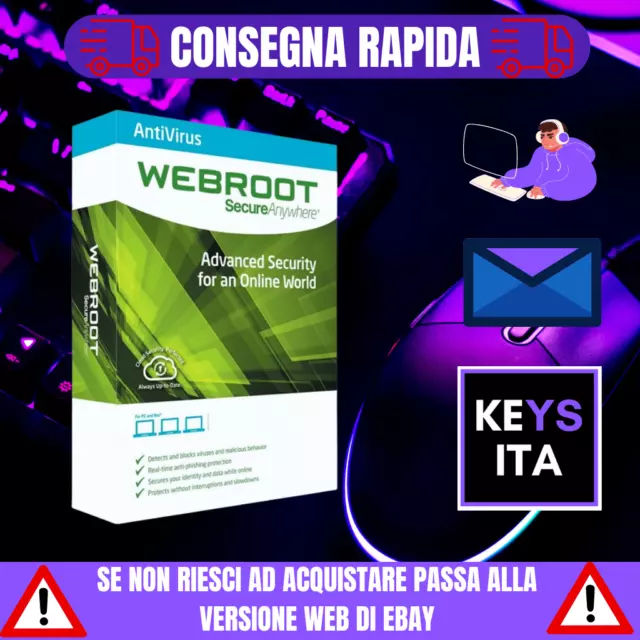 Webroot SecureAnywhere AntiVirus 2024 | 1 YEARS - Anno  protezione per 1 PC MAC