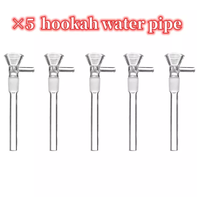 5x 4.5" Hookah Water Pipe Glass Bong Down Stem Downstem 14mm Male Bowl Piece