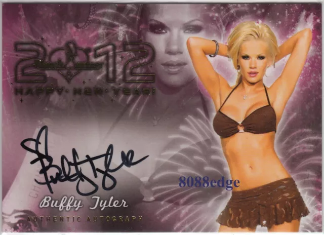 2012 Benchwarmer Happy New Year Auto: Buffy Tyler - Autograph Playboy Playmate