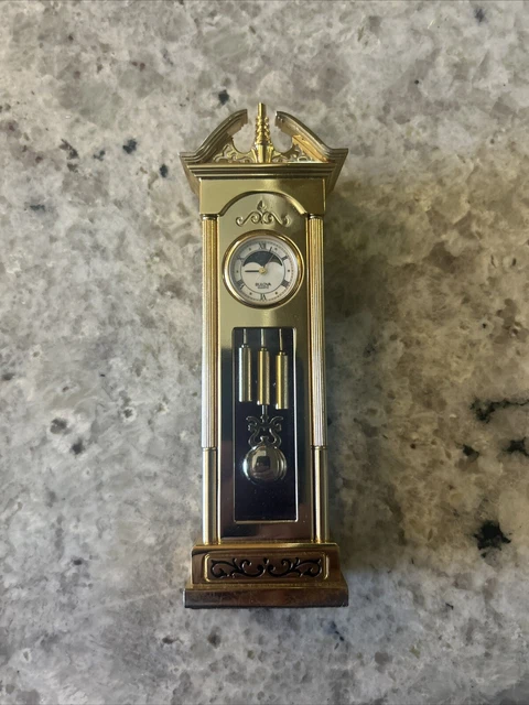 BULOVA MINIATURE MINI Boutique Desk Clock Moon Phase B0556 NORTHBRIDGE ...