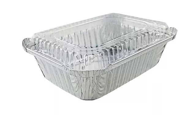 Pactogo 1 1/2 lb. Oblong "Deep" Take-Out Food Storage Container w/Dome Lid