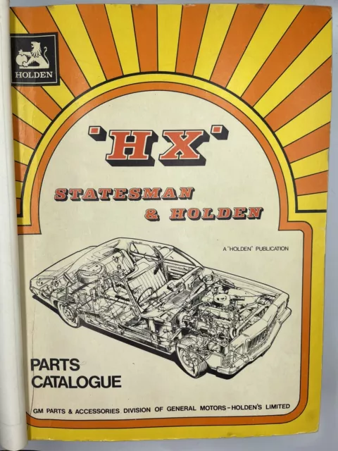 Holden HX Statesman Part Catalogue 1976 M37865 /Amending Supplement M37865B,   9