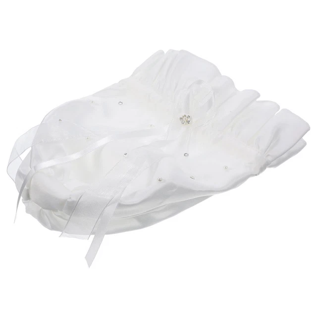 Borsa da sposa raso con strass e perle - bianca