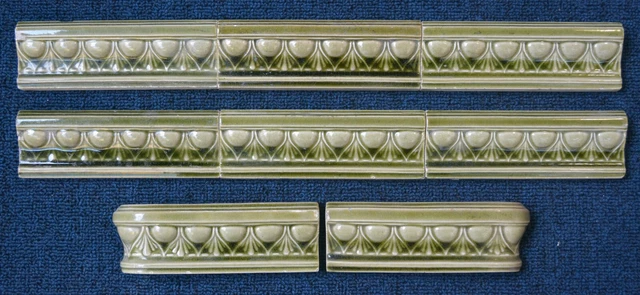 8 England - Antique Art Nouveau Majolica Border Tile C1900
