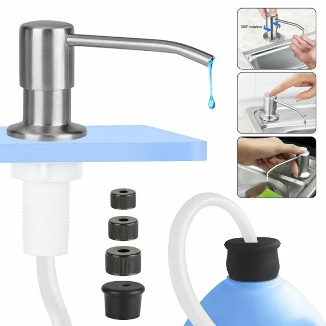 Stainless Steel Sink Soap Dispenser Pump Head Extension Silicone Tube Bathroom