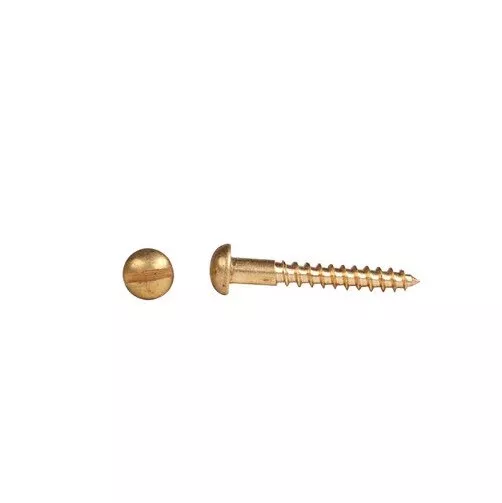 #0 x 1/2" ROUND HEAD SLOTTED, BRASS, WOOD SCREWS, SELECT QTY